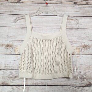 Anthropologie Willow & Wind Cropped Hippie Bohemian Fishnet Stretchy Top Size L